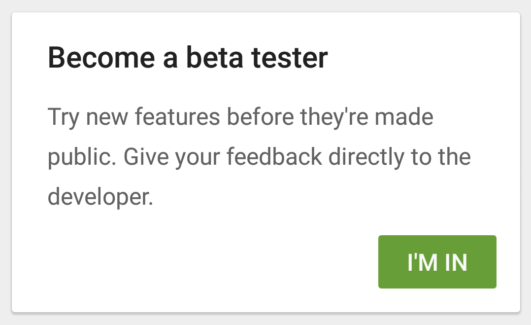 Beta-Tester werden – Bestätigungsfenster in Google Play